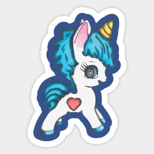 Baby unicorn and heart 2 Sticker